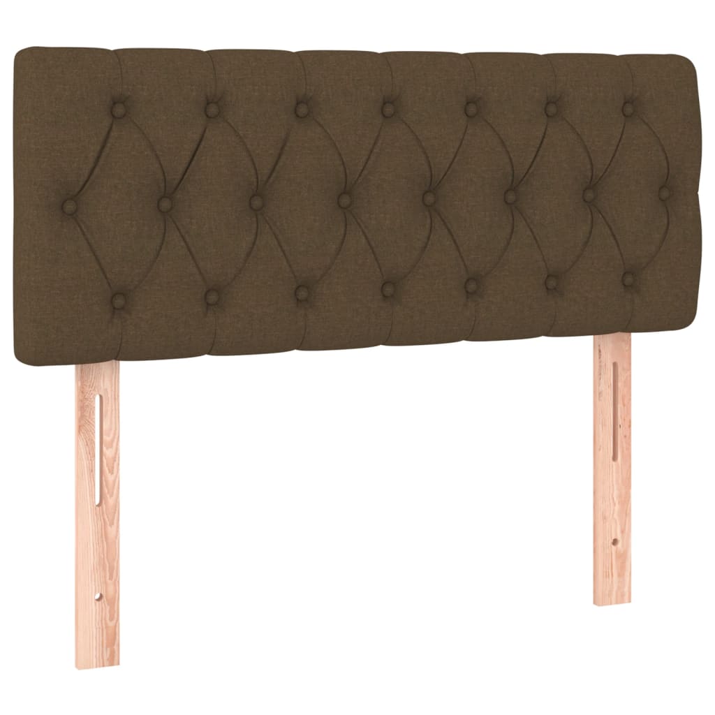vidaXL Κρεβάτι Boxspring με Στρώμα Σκούρο Καφέ 90x200 εκ. Υφασμάτινο