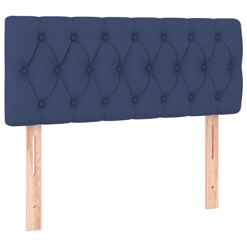vidaXL Κρεβάτι Boxspring με Στρώμα Μπλε 90x200 εκ.Υφασμάτινο