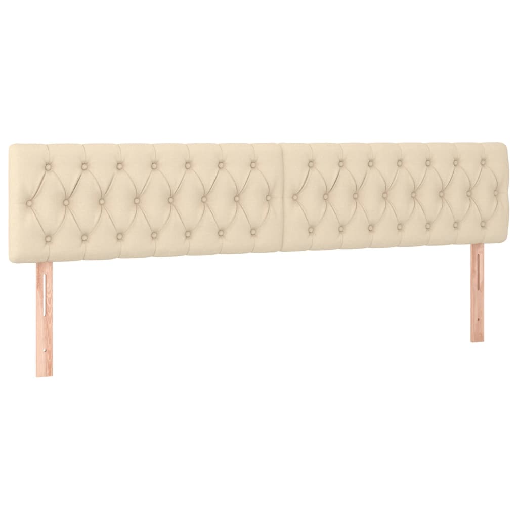 vidaXL Κρεβάτι Boxspring με Στρώμα Κρεμ 200x200 εκ. Υφασμάτινο