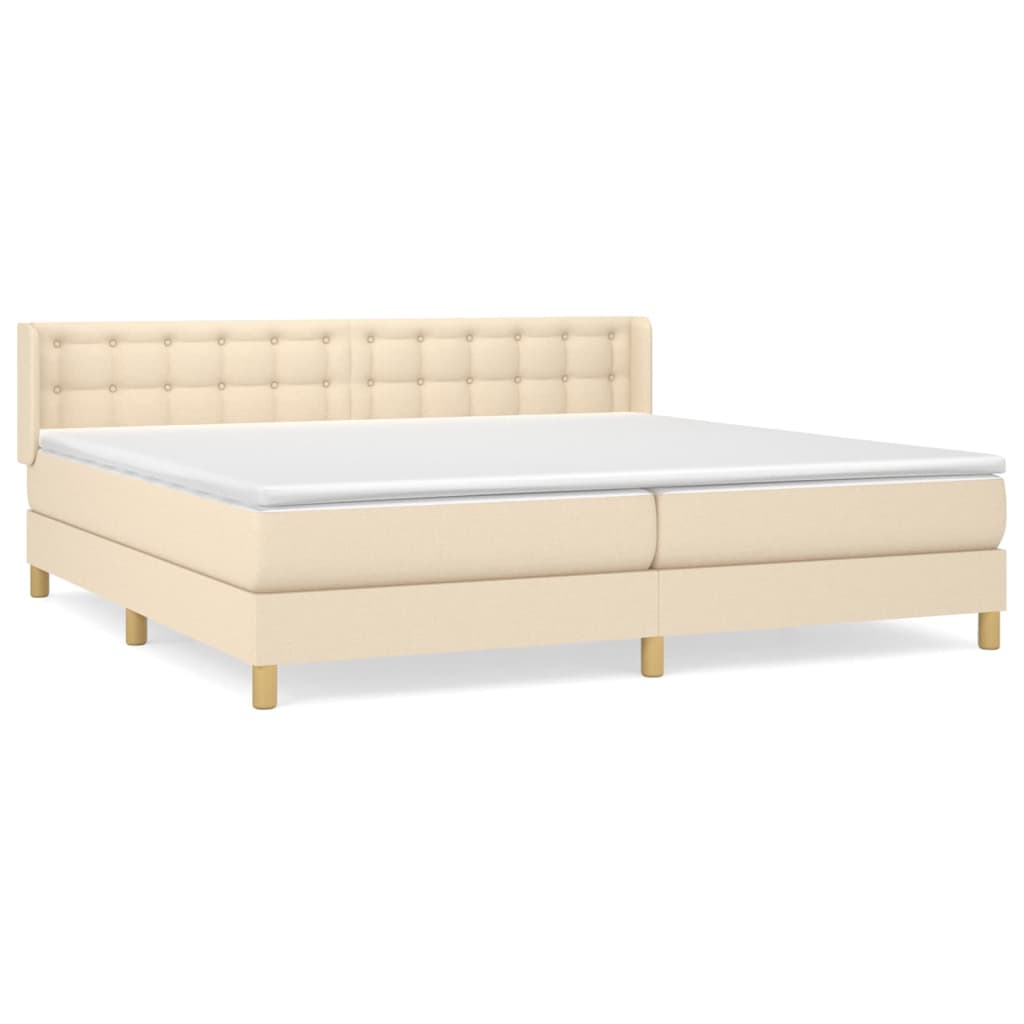 vidaXL Κρεβάτι Boxspring με Στρώμα Κρεμ 160x200 εκ. Υφασμάτινο