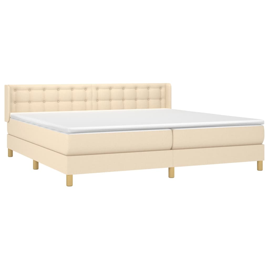 vidaXL Κρεβάτι Boxspring με Στρώμα Κρεμ 160x200 εκ. Υφασμάτινο