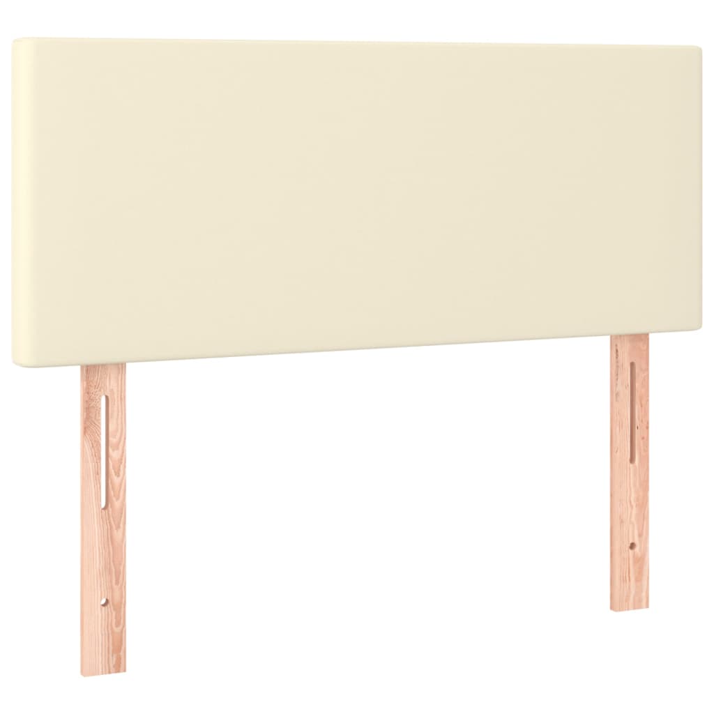 vidaXL Κρεβάτι Boxspring με Στρώμα Κρεμ 80 x 200 εκ. Συνθετικό Δέρμα