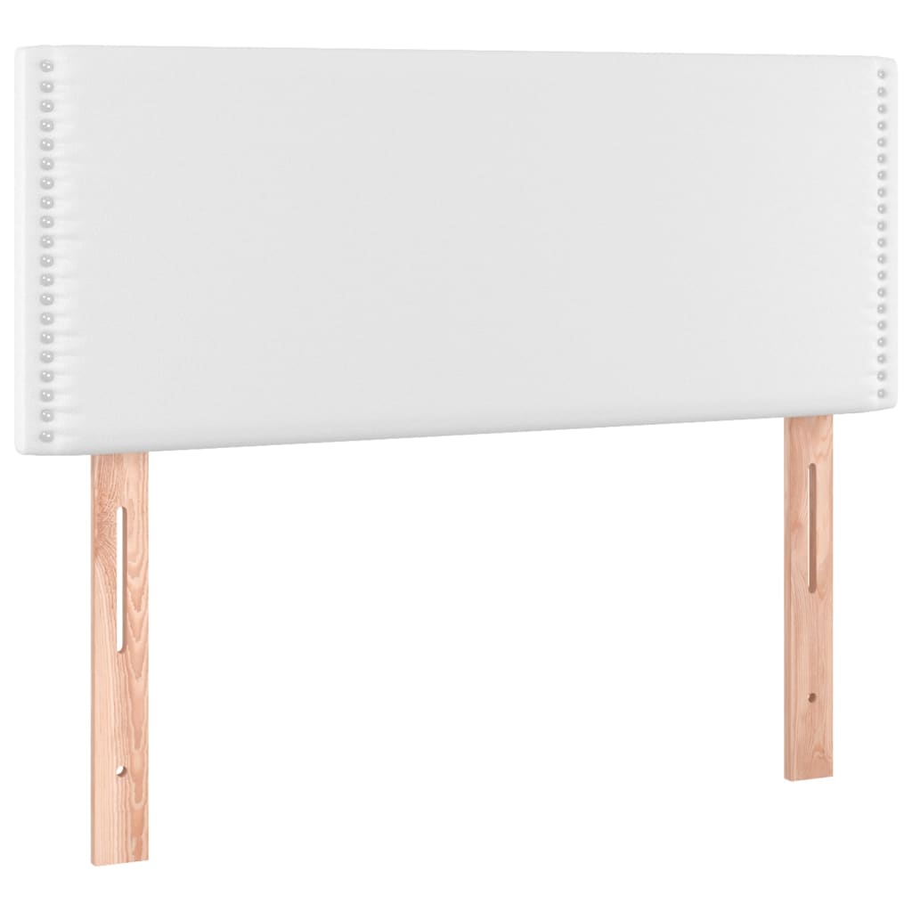 vidaXL Κρεβάτι Boxspring με Στρώμα Λευκό 100x200εκ.από Συνθετικό Δέρμα