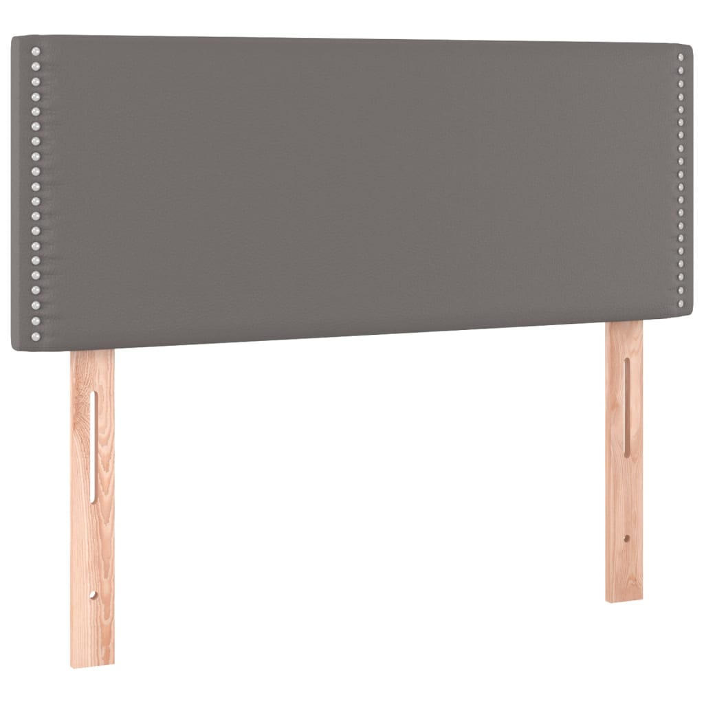 vidaXL Κρεβάτι Boxspring με Στρώμα Γκρι 100x200εκ. από Συνθετικό Δέρμα