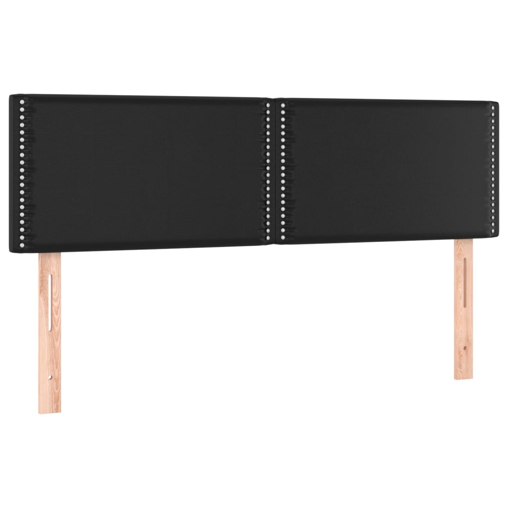 vidaXL Κρεβάτι Boxspring με Στρώμα Μαύρο 140x190εκ.από Συνθετικό Δέρμα