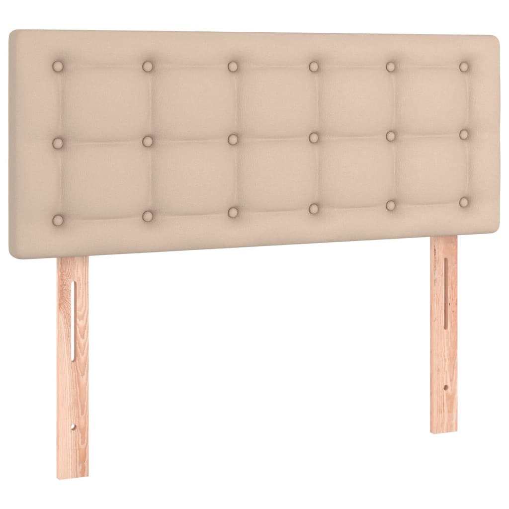 vidaXL Κρεβάτι Boxspring με Στρώμα Καπουτσίνο 100x200εκ.από Συνθ.Δέρμα