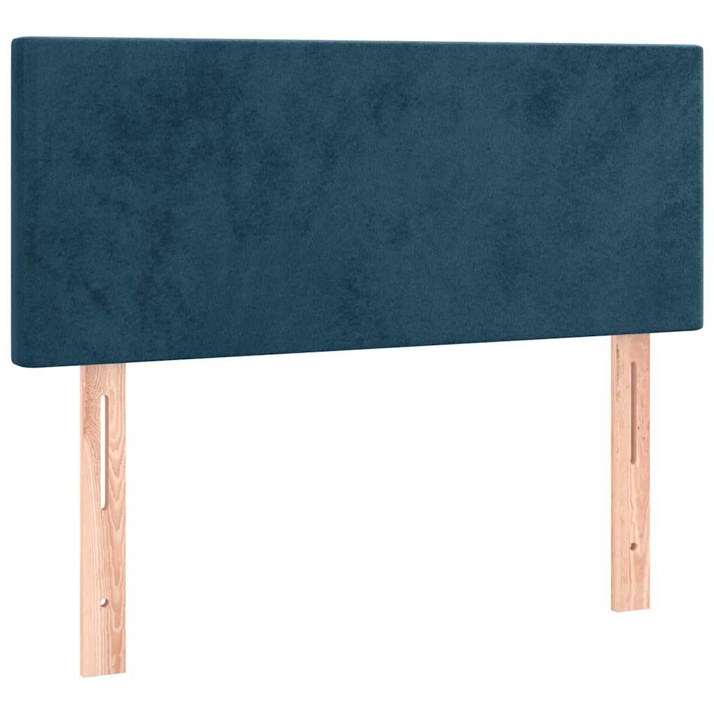vidaXL Κρεβάτι Boxspring με Στρώμα Σκούρο Μπλε 80 x 200 εκ. Βελούδινο