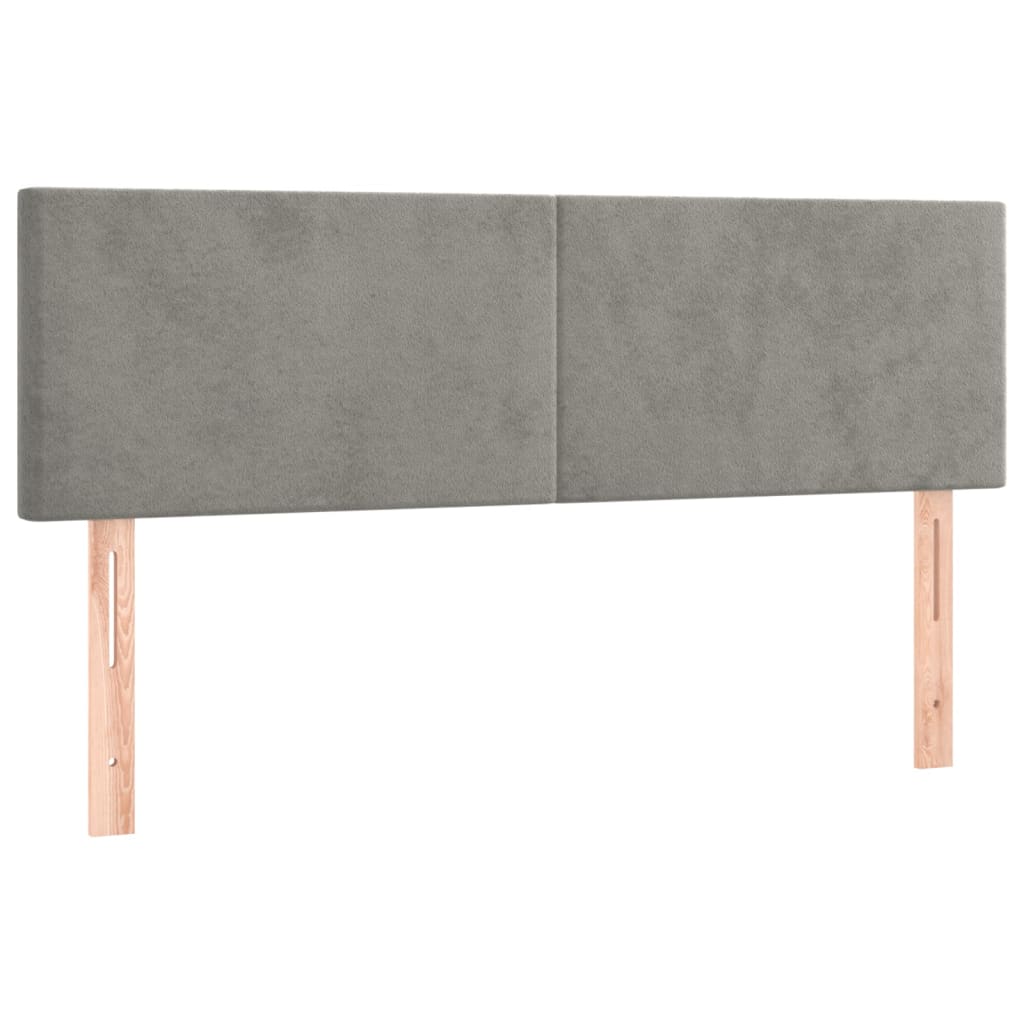 vidaXL Κρεβάτι Boxspring με Στρώμα Ανοιχτό Γκρι 140x190 εκ. Βελούδινο