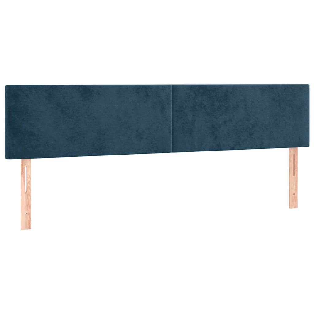 vidaXL Κρεβάτι Boxspring με Στρώμα Σκούρο Μπλε 160x200 εκ. Βελούδινο
