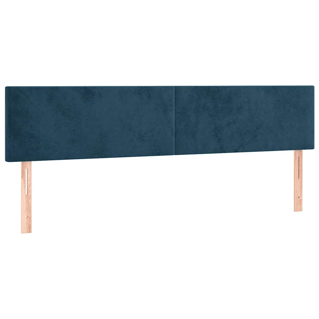 vidaXL Κρεβάτι Boxspring με Στρώμα Σκούρο Μπλε 180x200 εκ. Βελούδινο