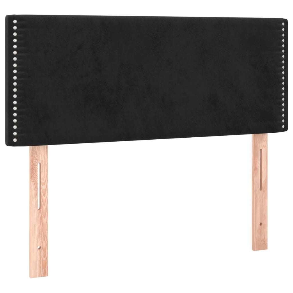 vidaXL Κρεβάτι Boxspring με Στρώμα Μαύρο 90x200 εκ. Βελούδινο