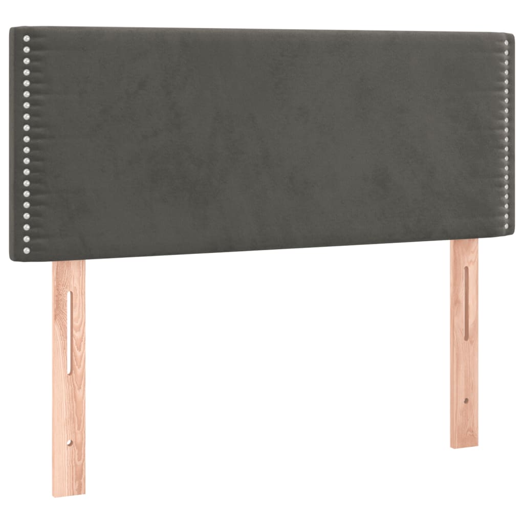 vidaXL Κρεβάτι Boxspring με Στρώμα Σκούρο Γκρι 100x200 εκ. Βελούδινο