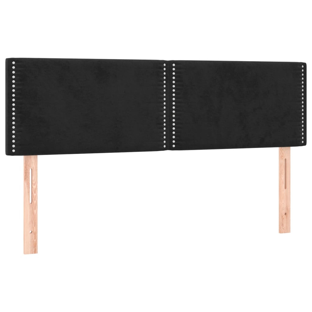 vidaXL Κρεβάτι Boxspring με Στρώμα Μαύρο 140x190 εκ. Βελούδινο