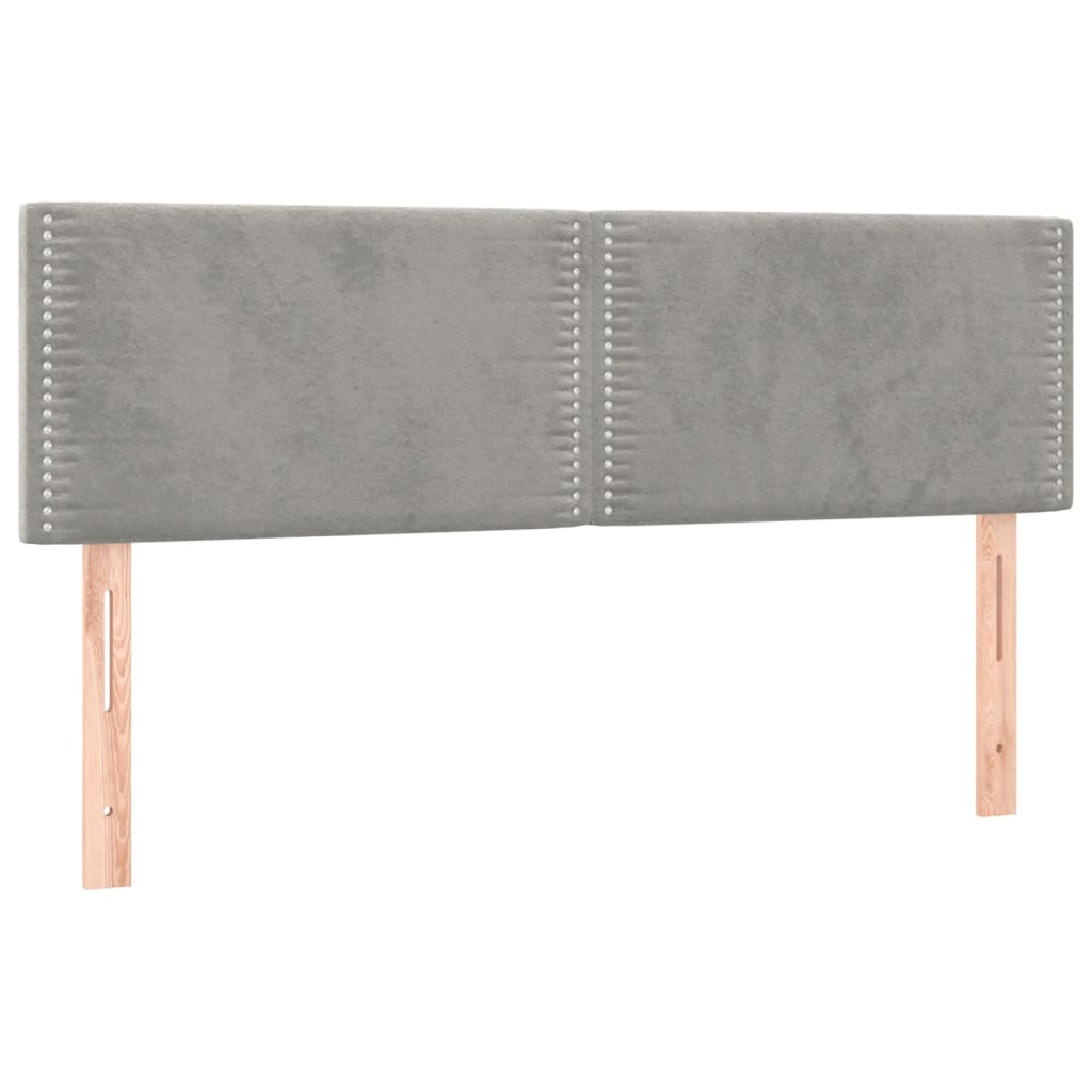 vidaXL Κρεβάτι Boxspring με Στρώμα Ανοιχτό Γκρι 140x200 εκ. Βελούδινο