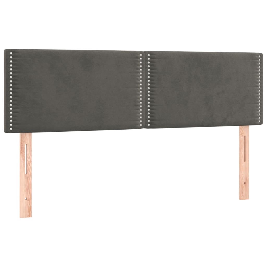vidaXL Κρεβάτι Boxspring με Στρώμα Σκούρο Γκρι 140x200 εκ. Βελούδινο