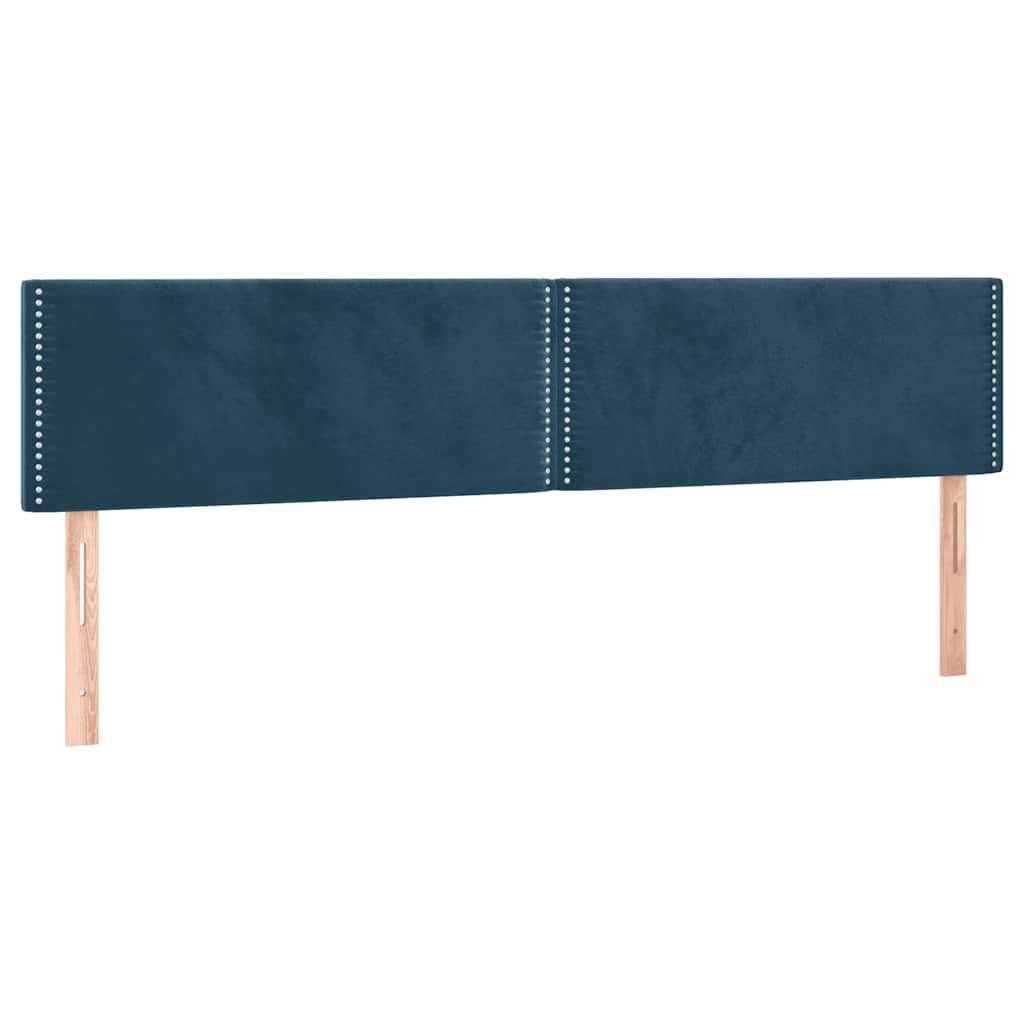 vidaXL Κρεβάτι Boxspring με Στρώμα Σκούρο Μπλε 160x200 εκ. Βελούδινο