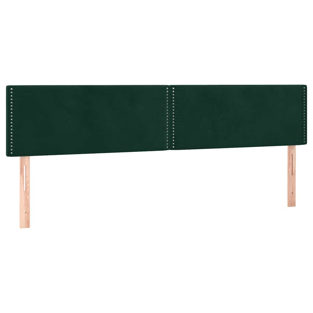 vidaXL Κρεβάτι Boxspring με Στρώμα Σκούρο Πράσινο 200x200εκ. Βελούδινο