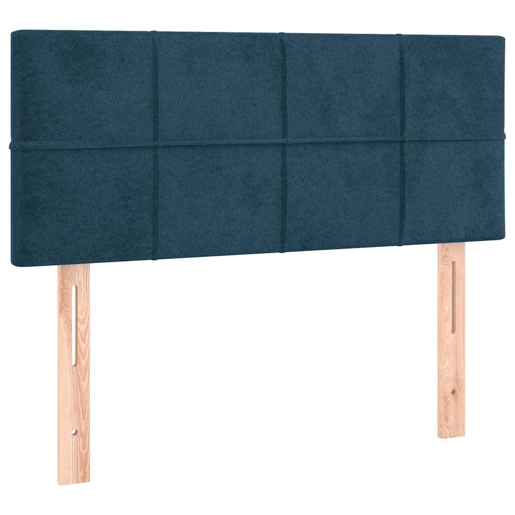 vidaXL Κρεβάτι Boxspring με Στρώμα Σκούρο Μπλε 90x190 εκ. Βελούδινο