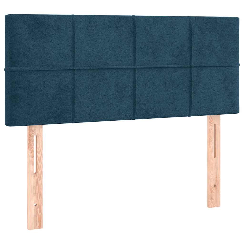 vidaXL Κρεβάτι Boxspring με Στρώμα Σκούρο Μπλε 100x200 εκ. Βελούδινο