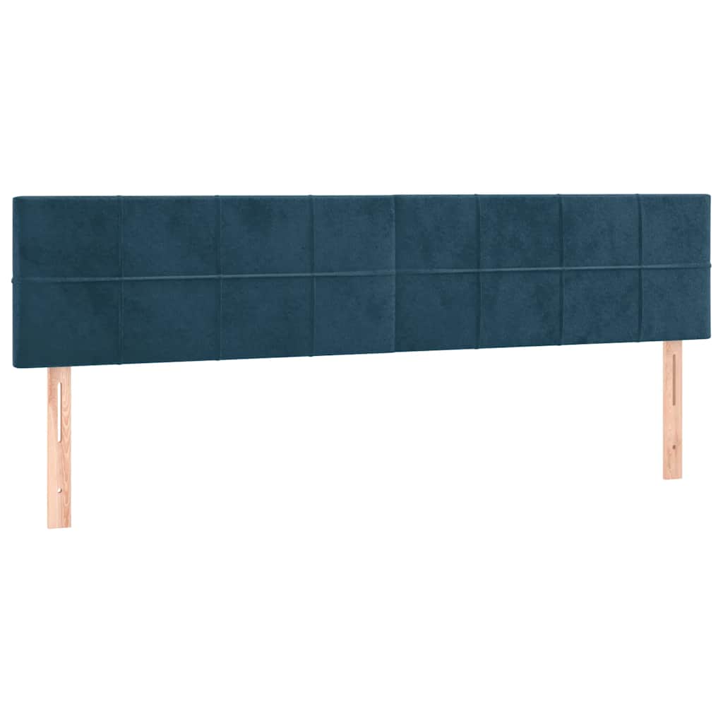 vidaXL Κρεβάτι Boxspring με Στρώμα Σκούρο Μπλε 180x200 εκ. Βελούδινο