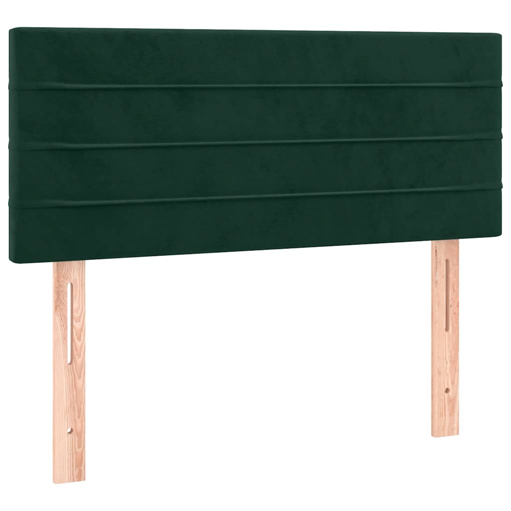 vidaXL Κρεβάτι Boxspring με Στρώμα Σκούρο Πράσινο 80x200 εκ. Βελούδινο