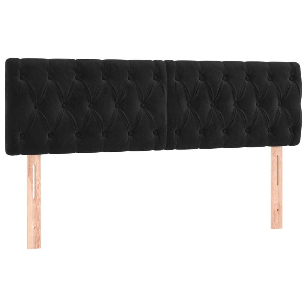 vidaXL Κρεβάτι Boxspring με Στρώμα Μαύρο 140x190 εκ. Βελούδινο