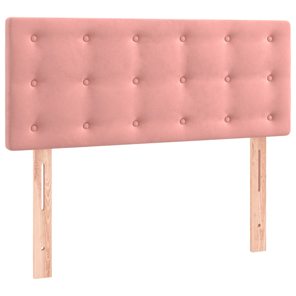 vidaXL Κρεβάτι Boxspring με Στρώμα Ροζ 80 x 200 εκ. Βελούδινο