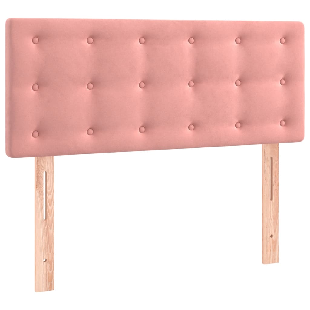 vidaXL Κρεβάτι Boxspring με Στρώμα Ροζ 90x190 εκ. Βελούδινο
