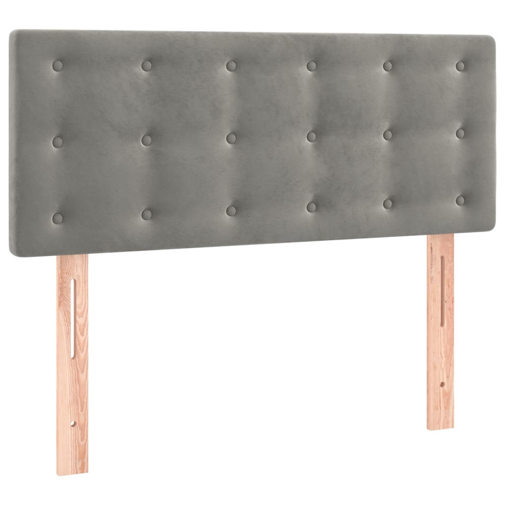vidaXL Κρεβάτι Boxspring με Στρώμα Ανοιχτό Γκρι 100x200 εκ. Βελούδινο