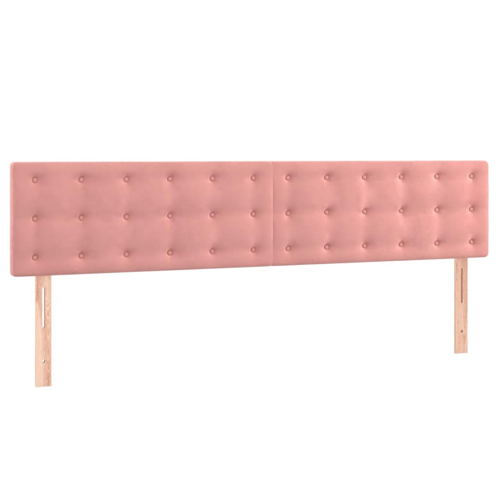 vidaXL Κρεβάτι Boxspring με Στρώμα Ροζ 160x200 εκ. Βελούδινο