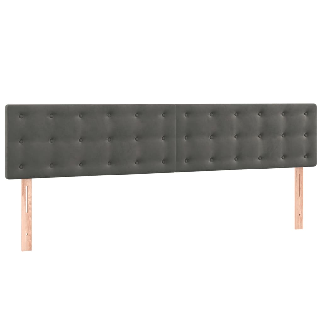 vidaXL Κρεβάτι Boxspring με Στρώμα Σκούρο Γκρι 200x200 εκ. Βελούδινο