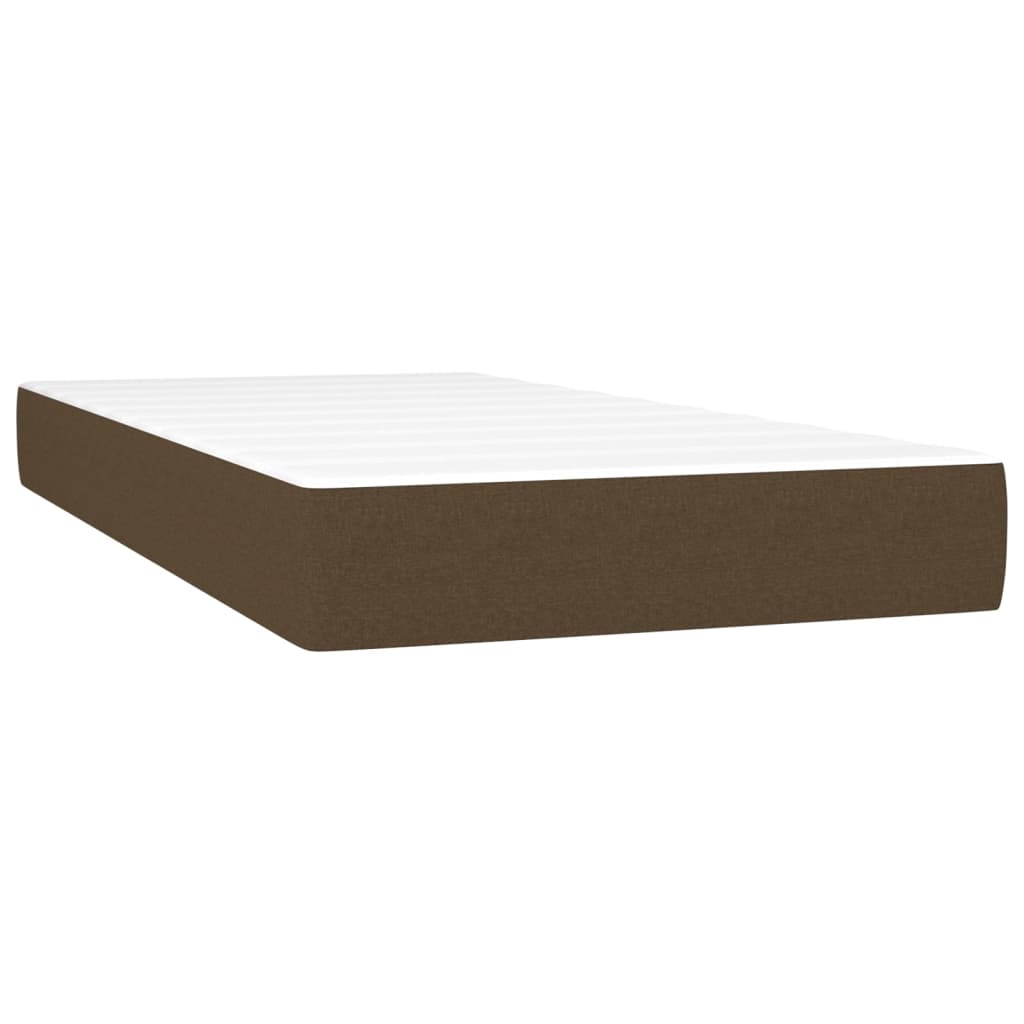 vidaXL Κρεβάτι Boxspring με Στρώμα Σκούρο Καφέ 80x200 εκ. Υφασμάτινο
