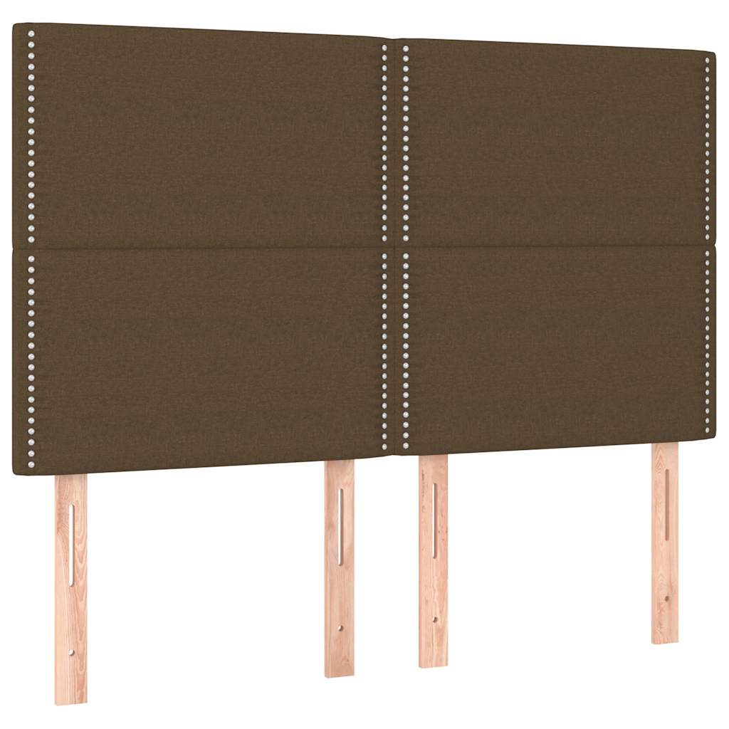 vidaXL Κρεβάτι Boxspring με Στρώμα Σκούρο Καφέ 140x200 εκ Υφασμάτινο