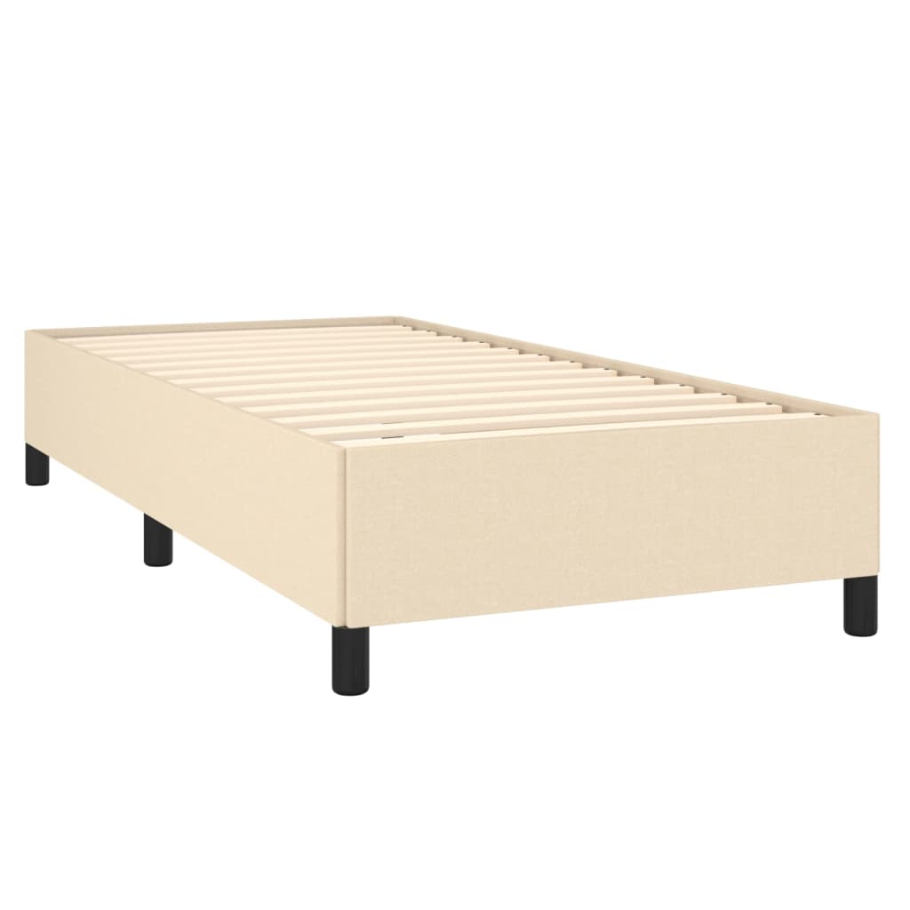 vidaXL Κρεβάτι Boxspring με Στρώμα Κρεμ 90x200 εκ.Υφασμάτινο