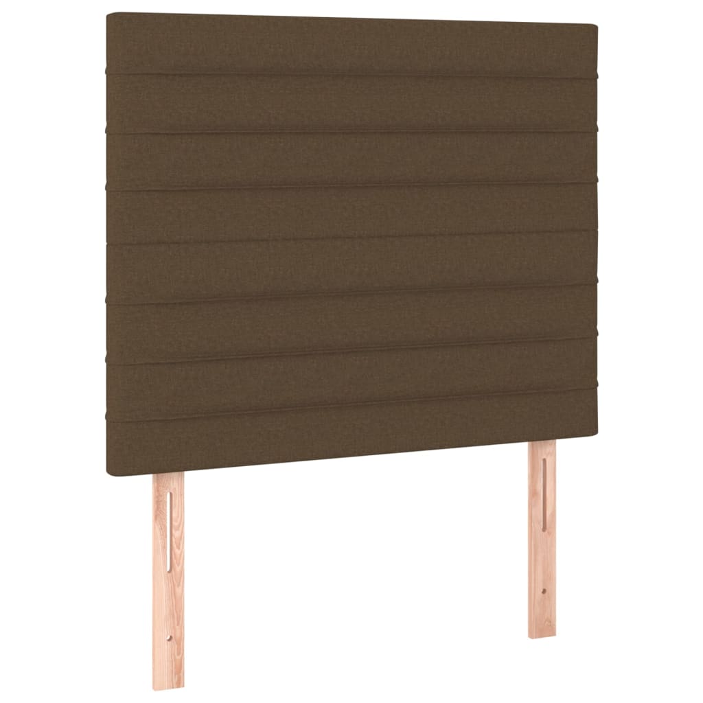 vidaXL Κρεβάτι Boxspring με Στρώμα Σκούρο Καφέ 90x190 εκ. Υφασμάτινο
