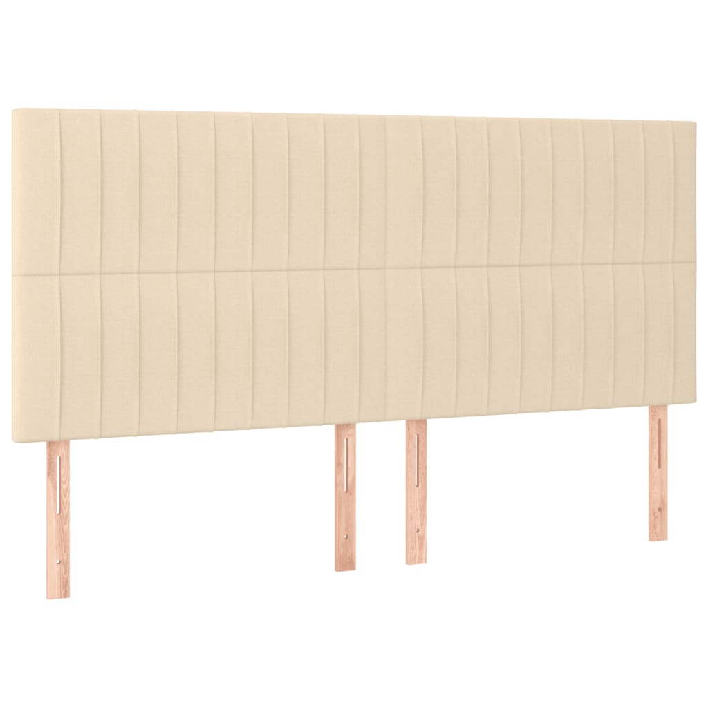 vidaXL Κρεβάτι Boxspring με Στρώμα Κρεμ 200x200 εκ. Υφασμάτινο