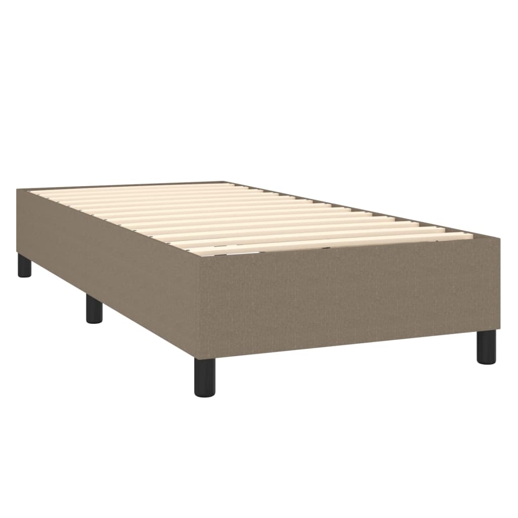 vidaXL Κρεβάτι Boxspring με Στρώμα Taupe 100 x 200 εκ. Υφασμάτινο
