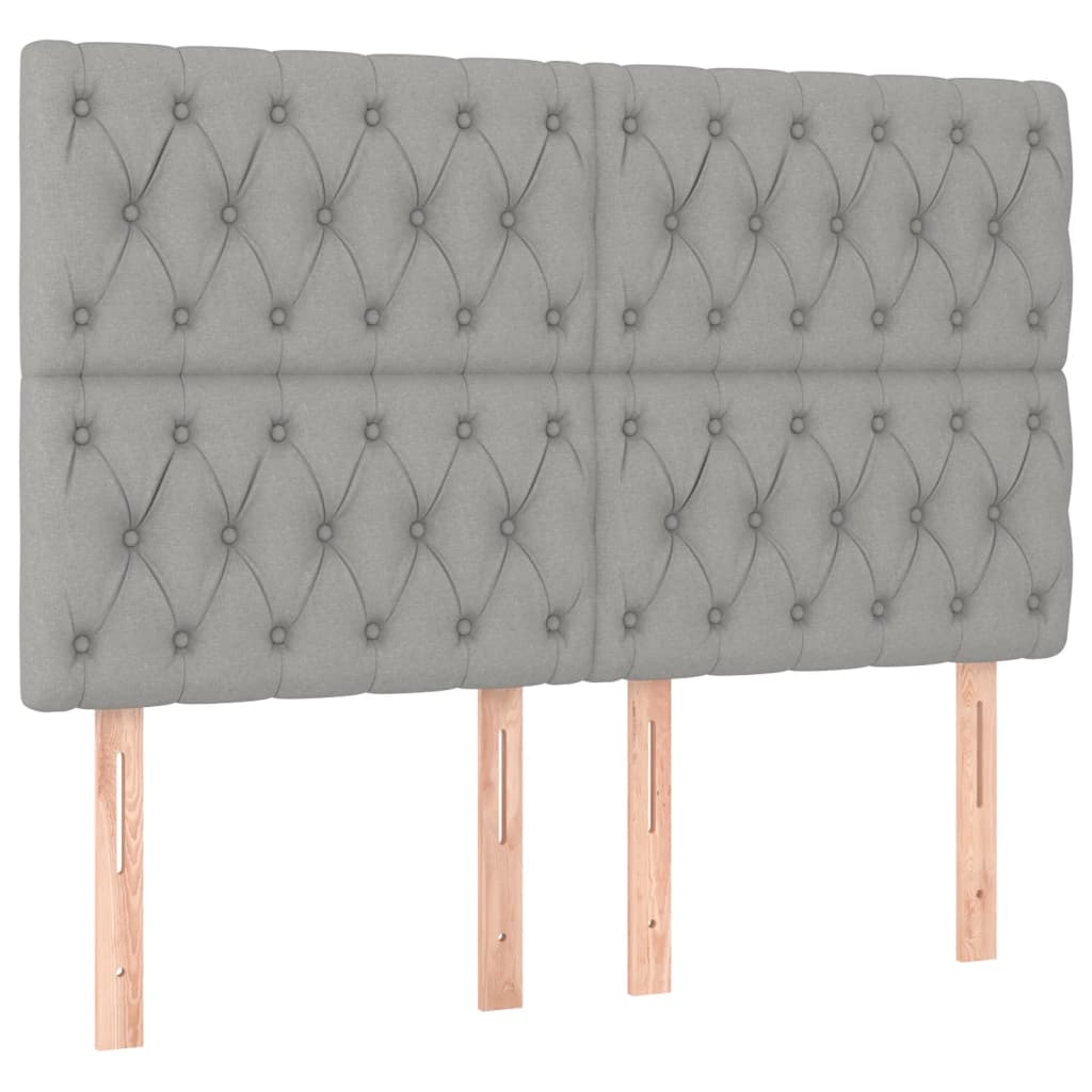 vidaXL Κρεβάτι Boxspring με Στρώμα Ανοιχτό Γκρι 140x190 εκ. Υφασμάτινο