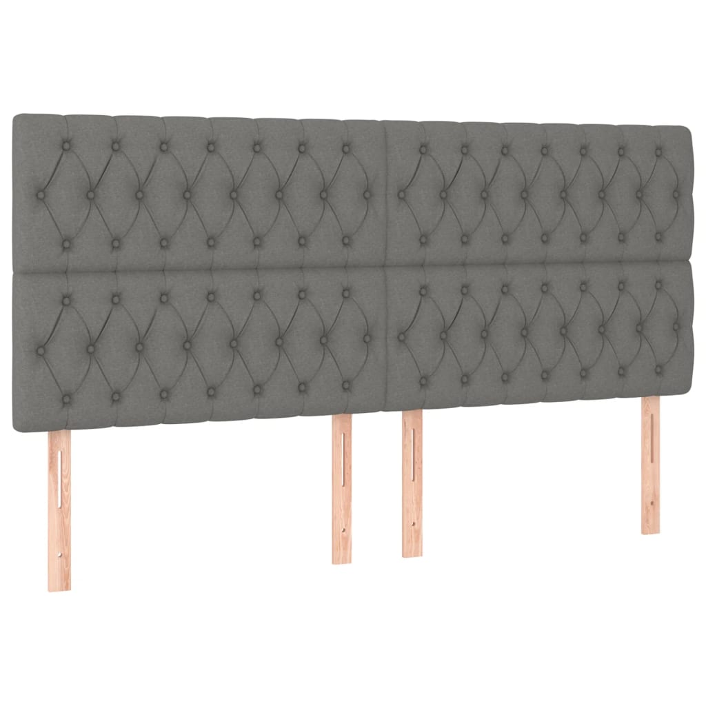 vidaXL Κρεβάτι Boxspring με Στρώμα Σκούρο Γκρι 180x200 εκ Υφασμάτιν