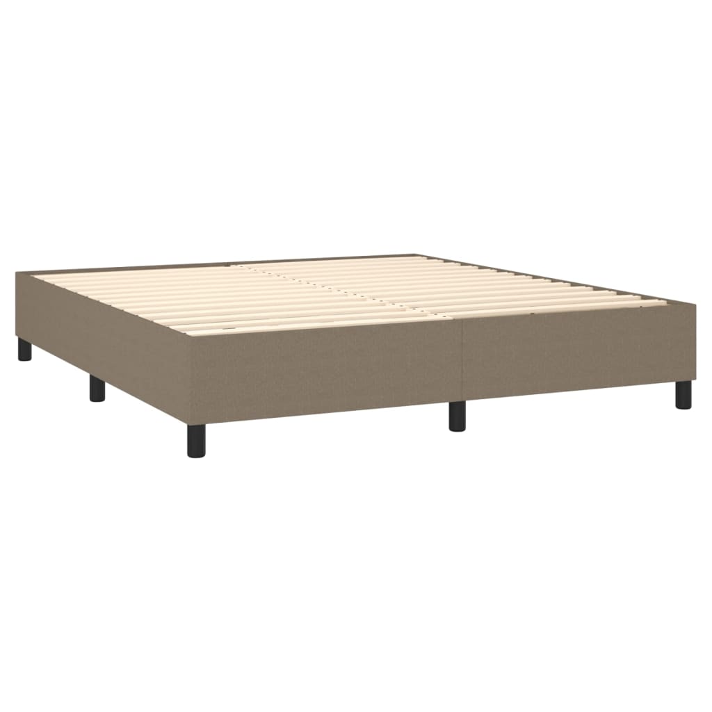 vidaXL Κρεβάτι Boxspring με Στρώμα Taupe 160x200 εκ. Υφασμάτινο