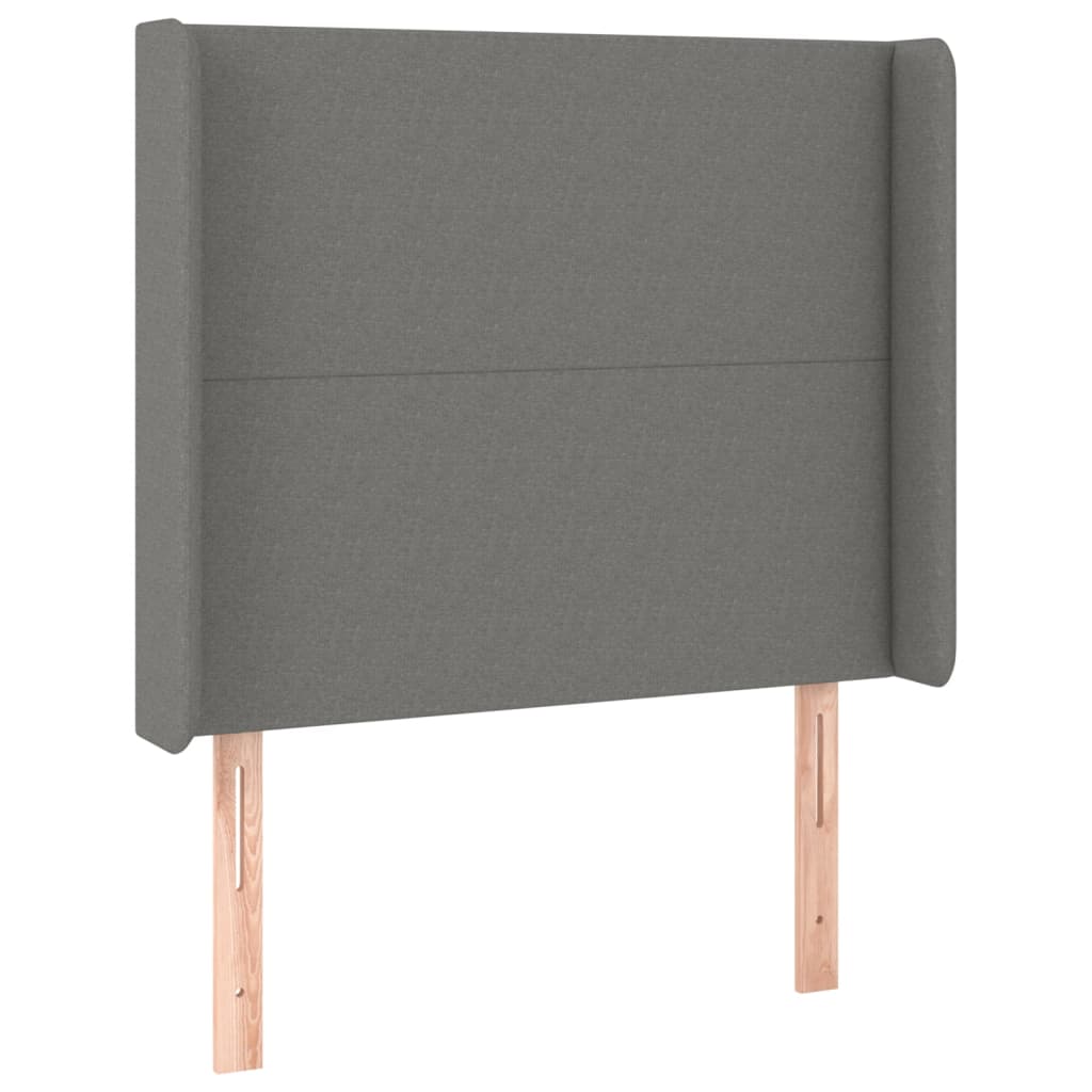 vidaXL Κρεβάτι Boxspring με Στρώμα Σκούρο Γκρι 90x200 εκ. Υφασμάτινο