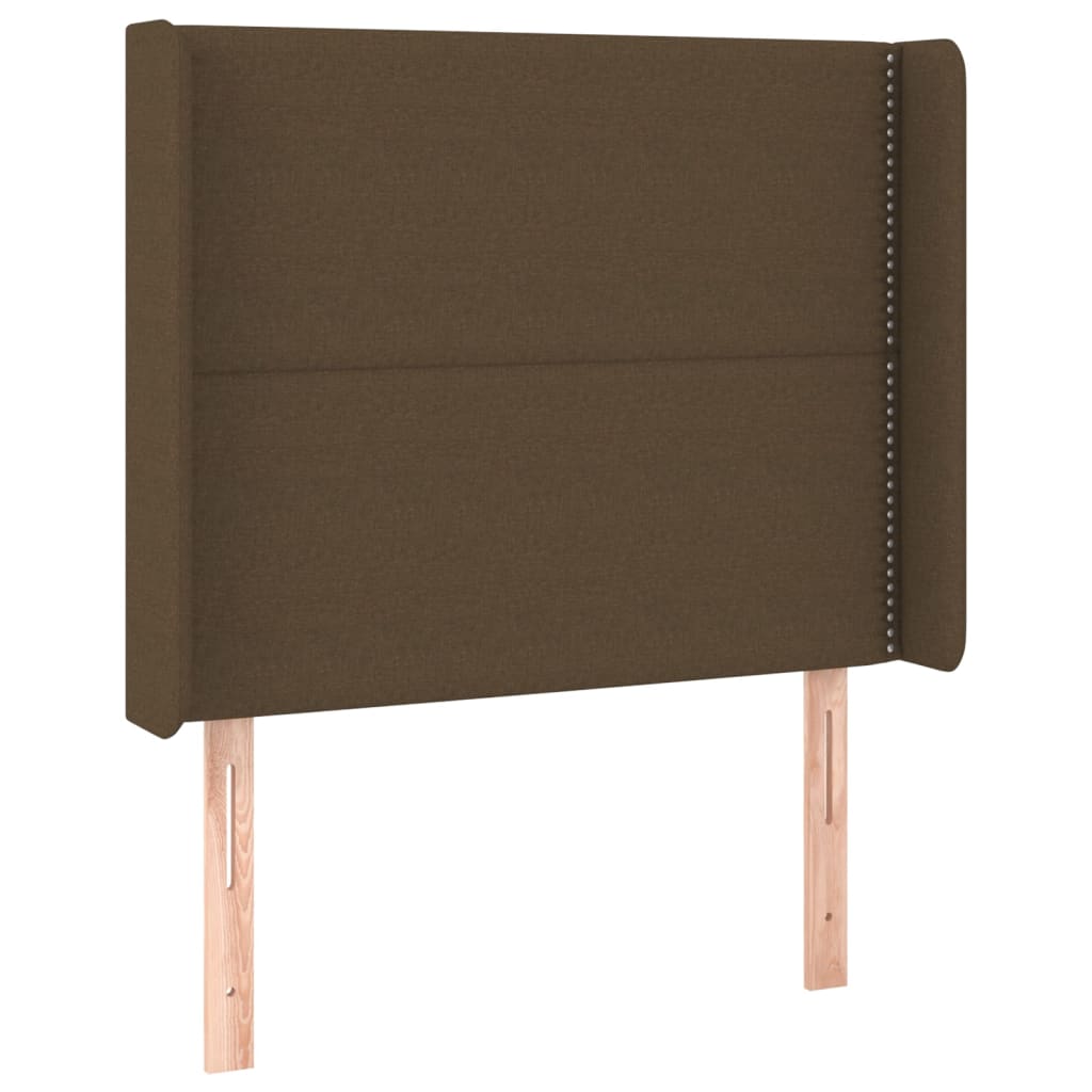 vidaXL Κρεβάτι Boxspring με Στρώμα Σκούρο Καφέ 90x200 εκ. Υφασμάτινο