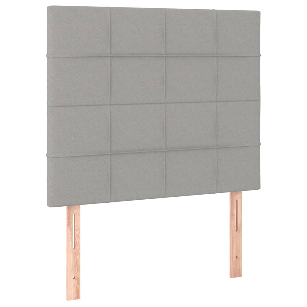 vidaXL Κρεβάτι Boxspring με Στρώμα Ανοιχτό Γκρι 90x190 εκ. Υφασμάτινο