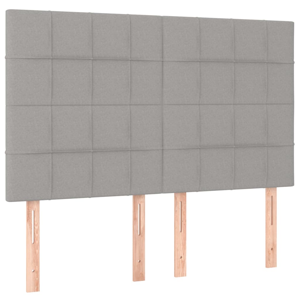 vidaXL Κρεβάτι Boxspring με Στρώμα Ανοιχτό Γκρι 140x190 εκ. Υφασμάτινο