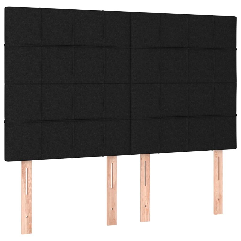 vidaXL Κρεβάτι Boxspring με Στρώμα Μαύρο 140x190 εκ. Υφασμάτινο