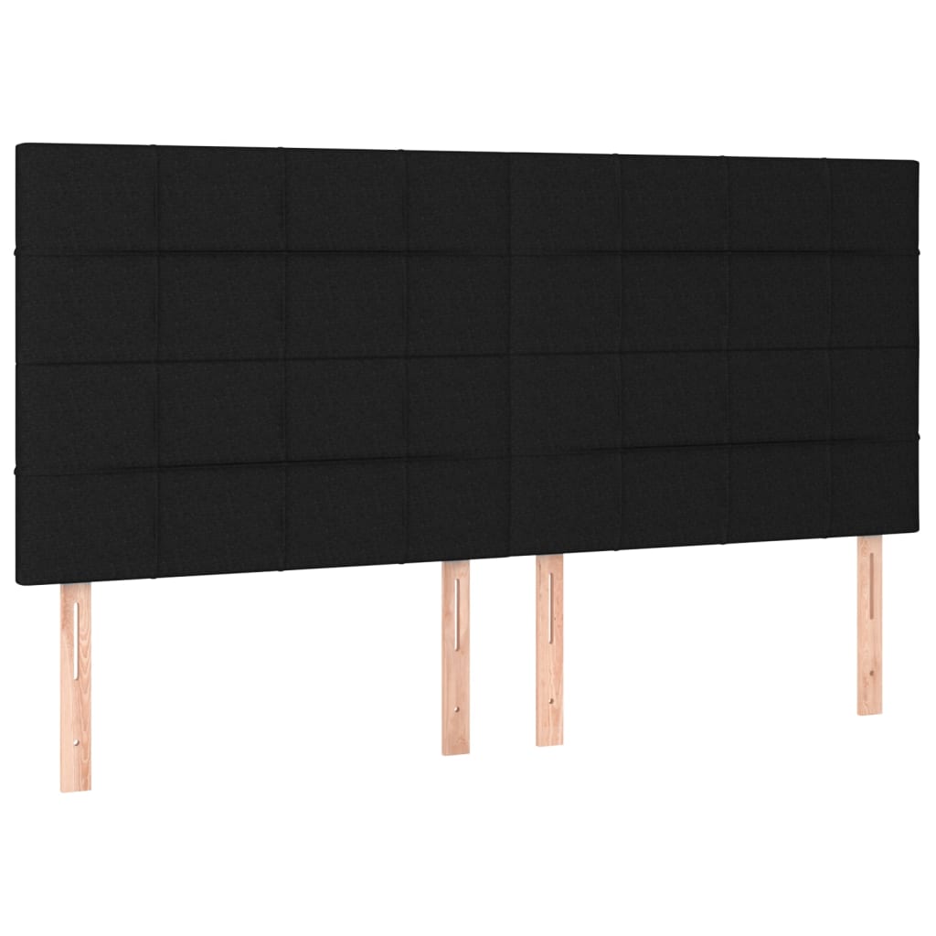 vidaXL Κρεβάτι Boxspring με Στρώμα Μαύρο 160x200 εκ. Υφασμάτινο