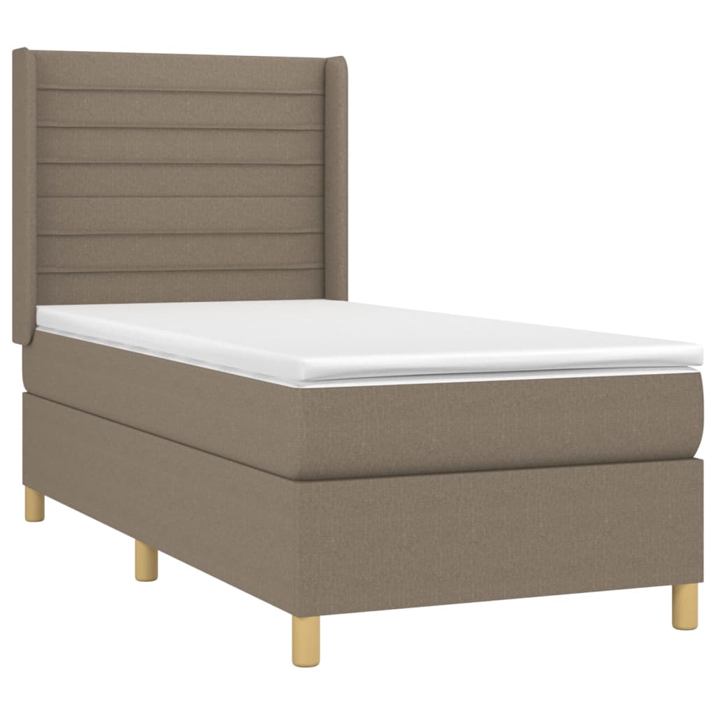 vidaXL Κρεβάτι Boxspring με Στρώμα Taupe 80x200 εκ. Υφασμάτινο