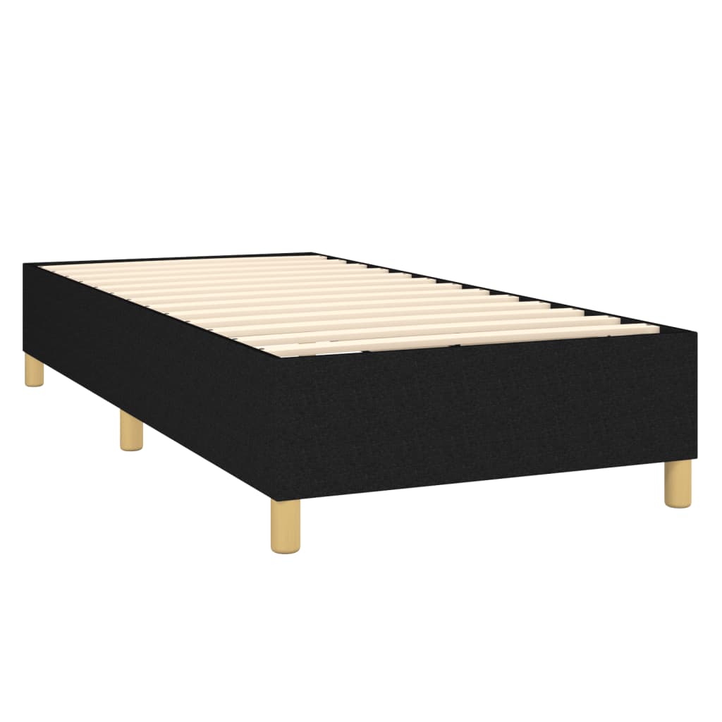 vidaXL Κρεβάτι Boxspring με Στρώμα Μαύρο 90x200 εκ. Υφασμάτινο