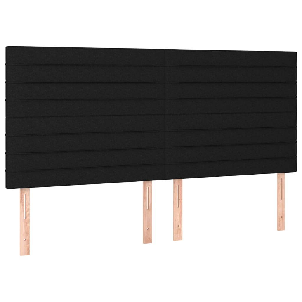 vidaXL Κρεβάτι Boxspring με Στρώμα Μαύρο 160x200 εκ. Υφασμάτινο