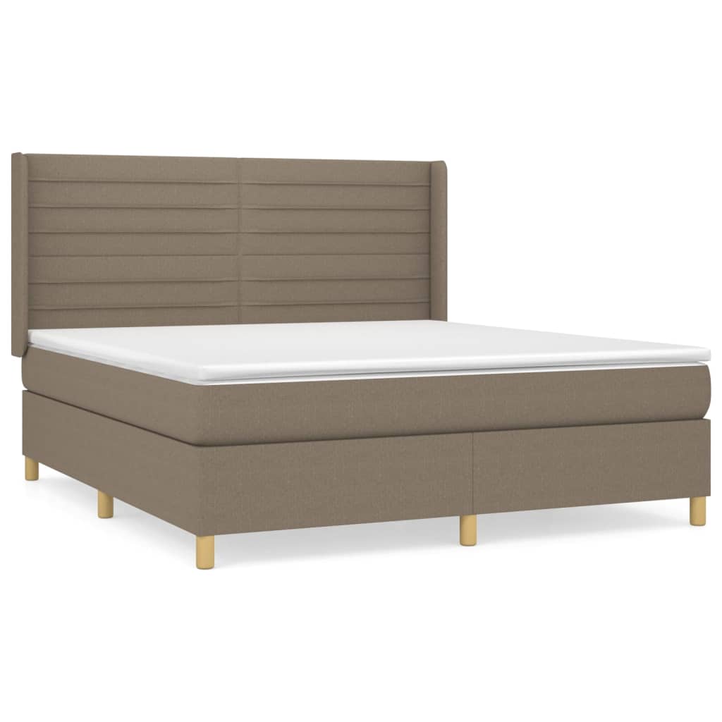 vidaXL Κρεβάτι Boxspring με Στρώμα Taupe 160x200 εκ. Υφασμάτινο